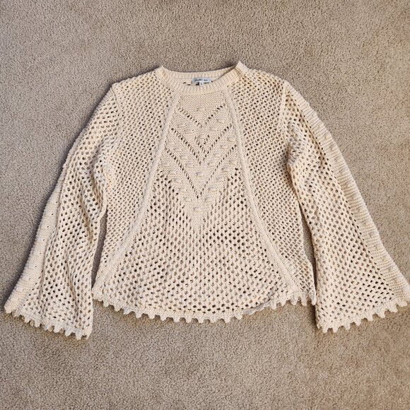 NWOT Another Love "Meryl" Cotton Crochet Sweater - Picture 3 of 8